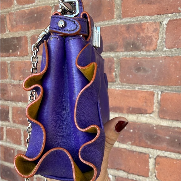Fendi Mini Top-Handle Bag in Vivid Purple with Tan Accents - Picture 3 of 9